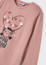 Graphic Long Sleeved T-shirt Girl - Rosado | Mayoral - Mayoral