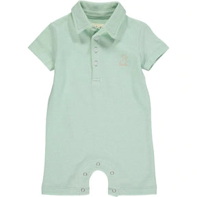 Green pique polo romper | Me & Henry - Jenni Kidz