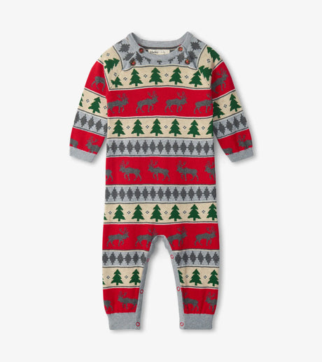 Holiday Elk Fair Isle Baby Sweater Romper | Hatley - Jenni Kidz