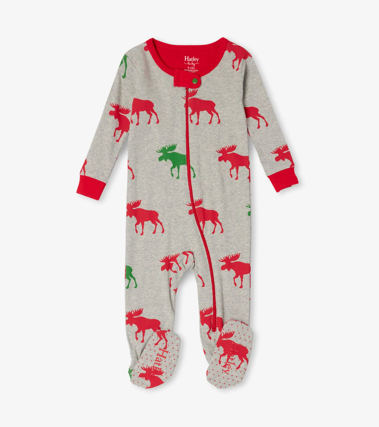 Holiday Moose Organic Cotton Footed Coverall | Hatley - Jenni Kidz