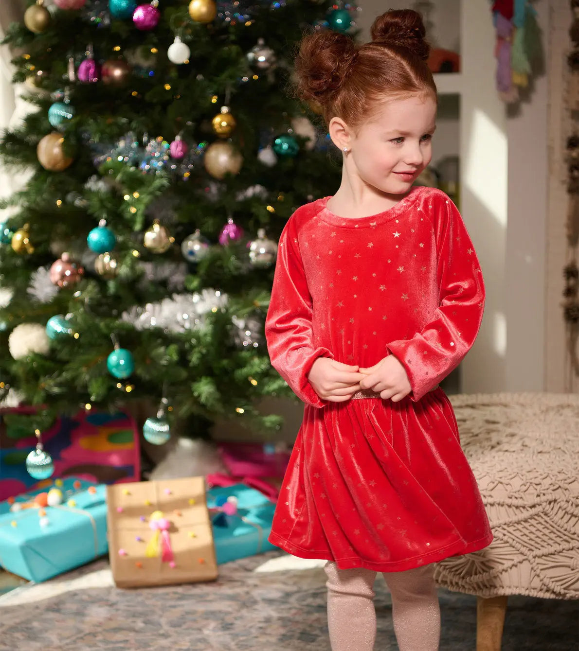 Holiday Stars Crushed Velour Dress | Hatley - Jenni Kidz