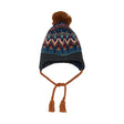 Jacquard Earflap Knit Hat Grey, Blue And Brown | DEUX PAR DEUX - DEUX PAR DEUX