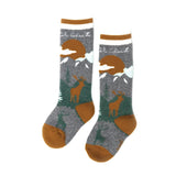 Jacquard Ski Socks Grey, Mocha Bisque | DEUX PAR DEUX - DEUX PAR DEUX