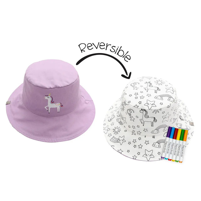 Kids' Colouring Sun Hat - Unicorn | FlapJackKids - Jenni Kidz