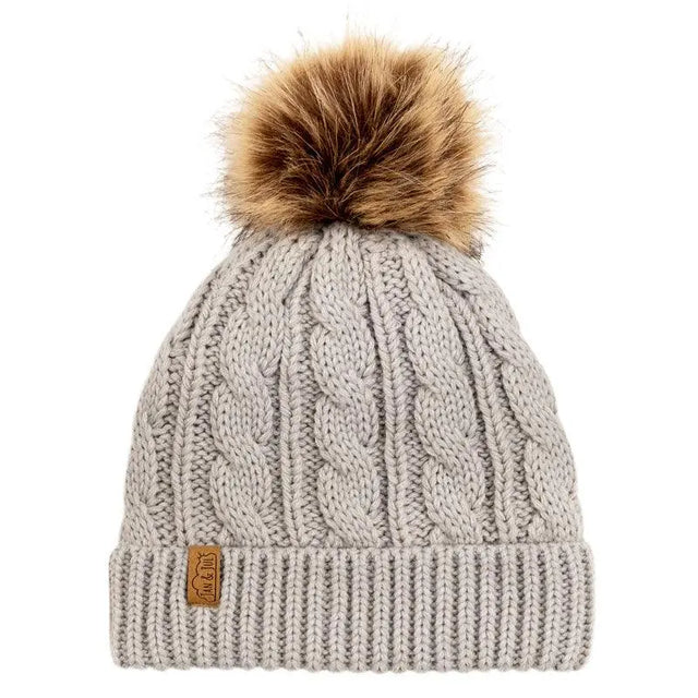 Kids Cable Knit Beanie | Grey | Jan & Jul - Jenni Kidz