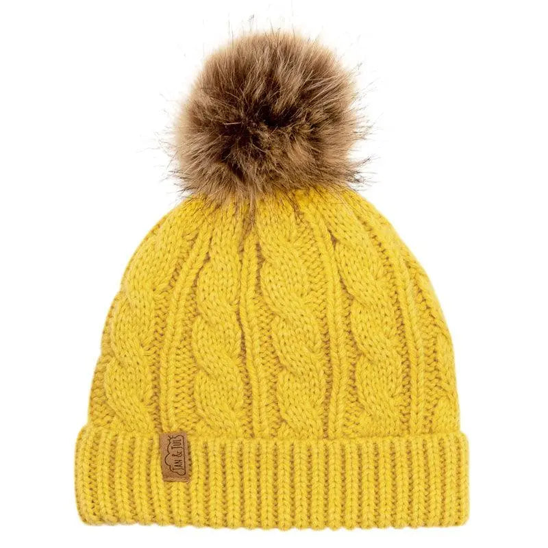 Kids Cable Knit Beanie | Mustard | Jan & Jul - Jenni Kidz