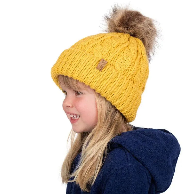 Kids Cable Knit Beanie | Mustard | Jan & Jul - Jenni Kidz