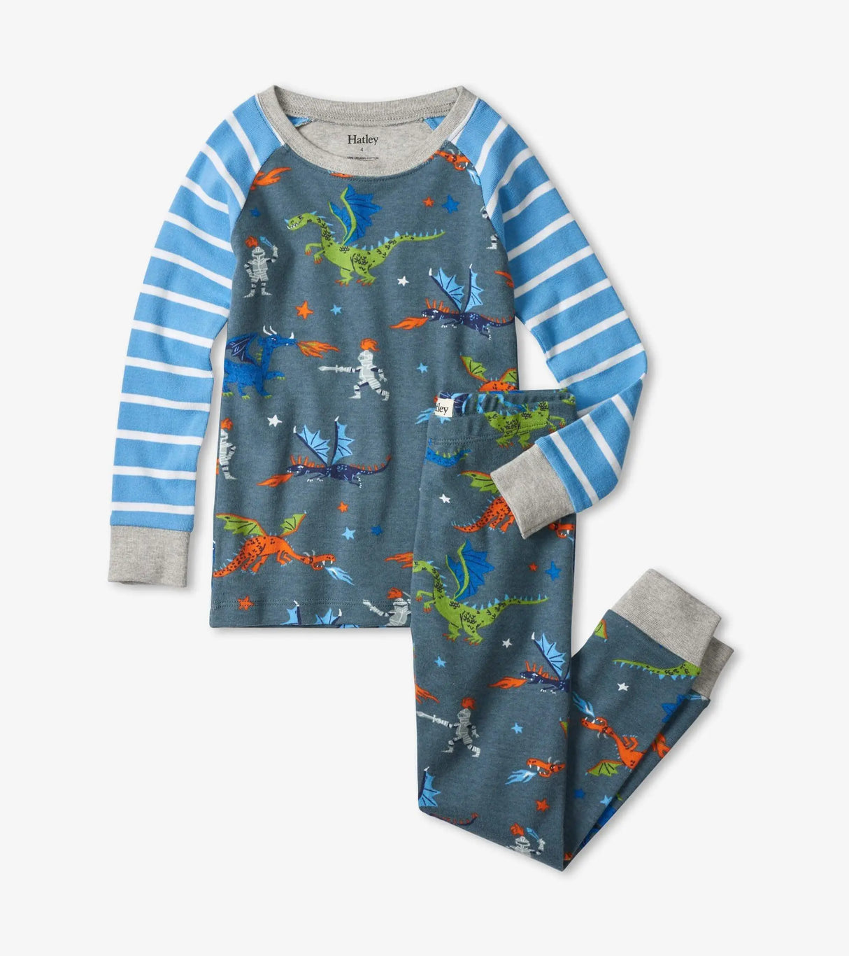 Knights and Dragons Organic Cotton Raglan Pajama Set | Hatley - Jenni Kidz