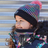 Knit Hat Black Multicolor - Anthracite | DEUX PAR DEUX - DEUX PAR DEUX