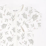 Laurel Leaves Print on Off-White Sleeper | Petit Lem - Jenni Kidz