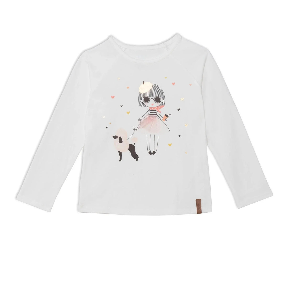 Long Raglan Sleeve Top Off White With Print | DEUX PAR DEUX - DEUX PAR DEUX