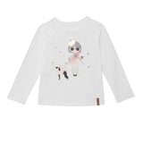 Long Raglan Sleeve Top Off White With Print | DEUX PAR DEUX - DEUX PAR DEUX