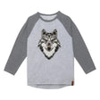 Long Sleeve Raglan Jersey Top With Wolf Print | DEUX PAR DEUX - Jenni Kidz