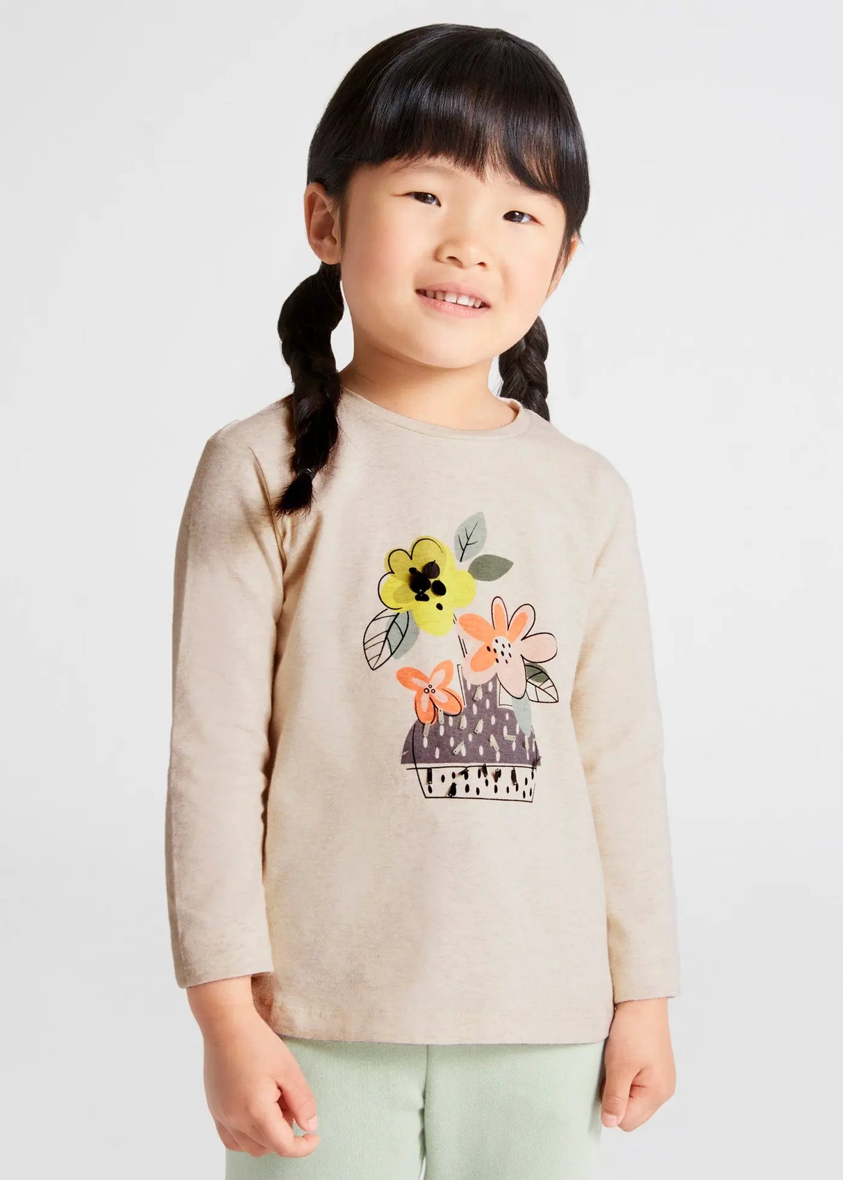 Long Sleeved Applique T-shirt Girl | Mayoral - Mayoral