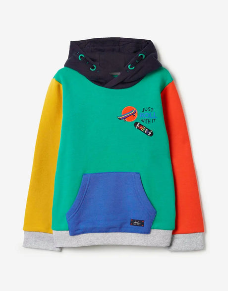 Lucas Colourblock Overhead Hooded Sweatshirt | Joules - Jenni Kidz