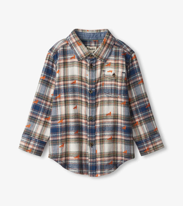 Mini Foxes Button Down Shirt | Hatley - Jenni Kidz