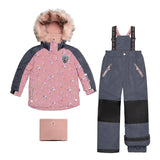 Mini Roses Two Piece Snowsuit With Printed Jacket Dusty Rose | DEUX PAR DEUX - DEUX PAR DEUX