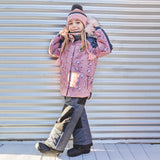 Mini Roses Two Piece Snowsuit With Printed Jacket Dusty Rose | DEUX PAR DEUX - DEUX PAR DEUX