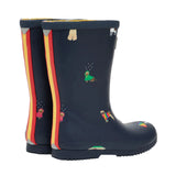 Multi Dogs Roll Up Flexible Printed Welly Rain Boots | Joules - Jenni Kidz