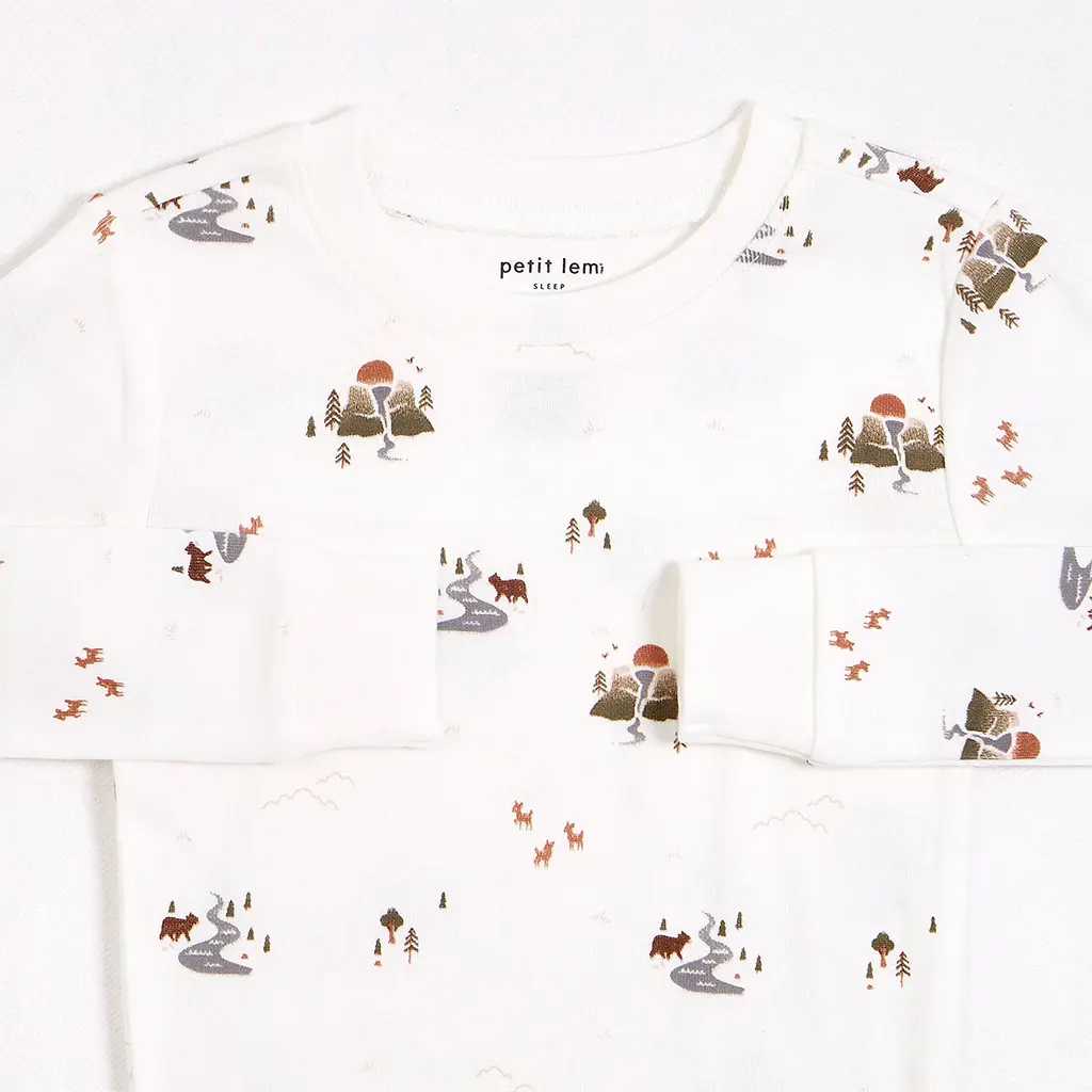 National Park Landscape Print Pyjama Set | Petit Lem - Jenni Kidz