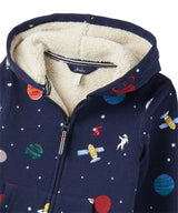 Navy Space Braelyn Fleece Full-Zip Hoodie | Joules - Jenni Kidz