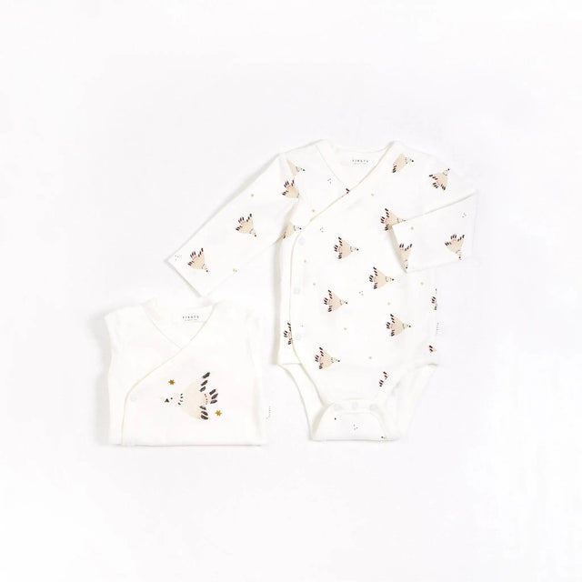 Off-White Turtle Doves Diaper Shirts (2 pcs.) | Petit Lem - Jenni Kidz