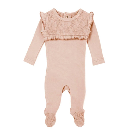 Organic Lace Footie in Rosewater | Lovedbaby - Jenni Kidz