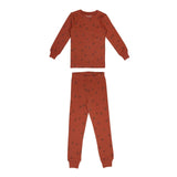 Organic Printed Sweatshirt & Jogger Set in Cinnamon Pinecone | Lovedbaby - Jenni Kidz