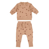 Organic Printed Sweatshirt & Jogger Set in Nutmeg Pinecone | Lovedbaby - Jenni Kidz