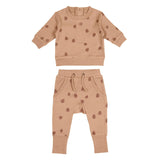 Organic Printed Sweatshirt & Jogger Set in Nutmeg Pinecone | Lovedbaby - Jenni Kidz