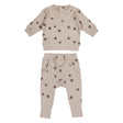 Organic Printed Sweatshirt & Jogger Set in Oatmeal Pinecone | Lovedbaby - Jenni Kidz