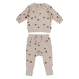 Organic Printed Sweatshirt & Jogger Set in Oatmeal Pinecone | Lovedbaby - Jenni Kidz