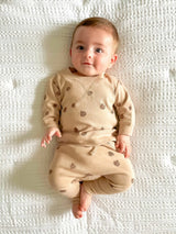 Organic Printed Sweatshirt & Jogger Set in Oatmeal Pinecone | Lovedbaby - Jenni Kidz