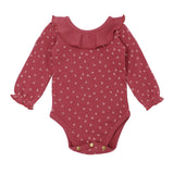 Organic Ruffle Bodysuit in Appleberry Dots | Lovedbaby - Jenni Kidz