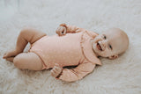 Organic Ruffle Bodysuit in Rosewater Dots | Lovedbaby - Jenni Kidz