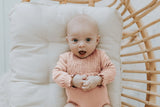 Organic Smocked Bodysuit in Rosewater | Lovedbaby - Jenni Kidz