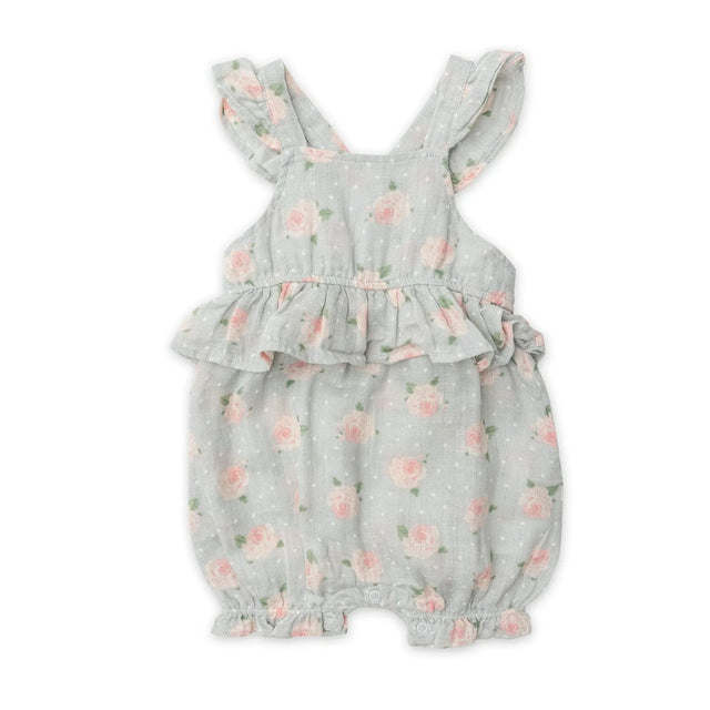 Peplum Shortie Sunsuit - Rose Dot Gray | Angel Dear - Jenni Kidz