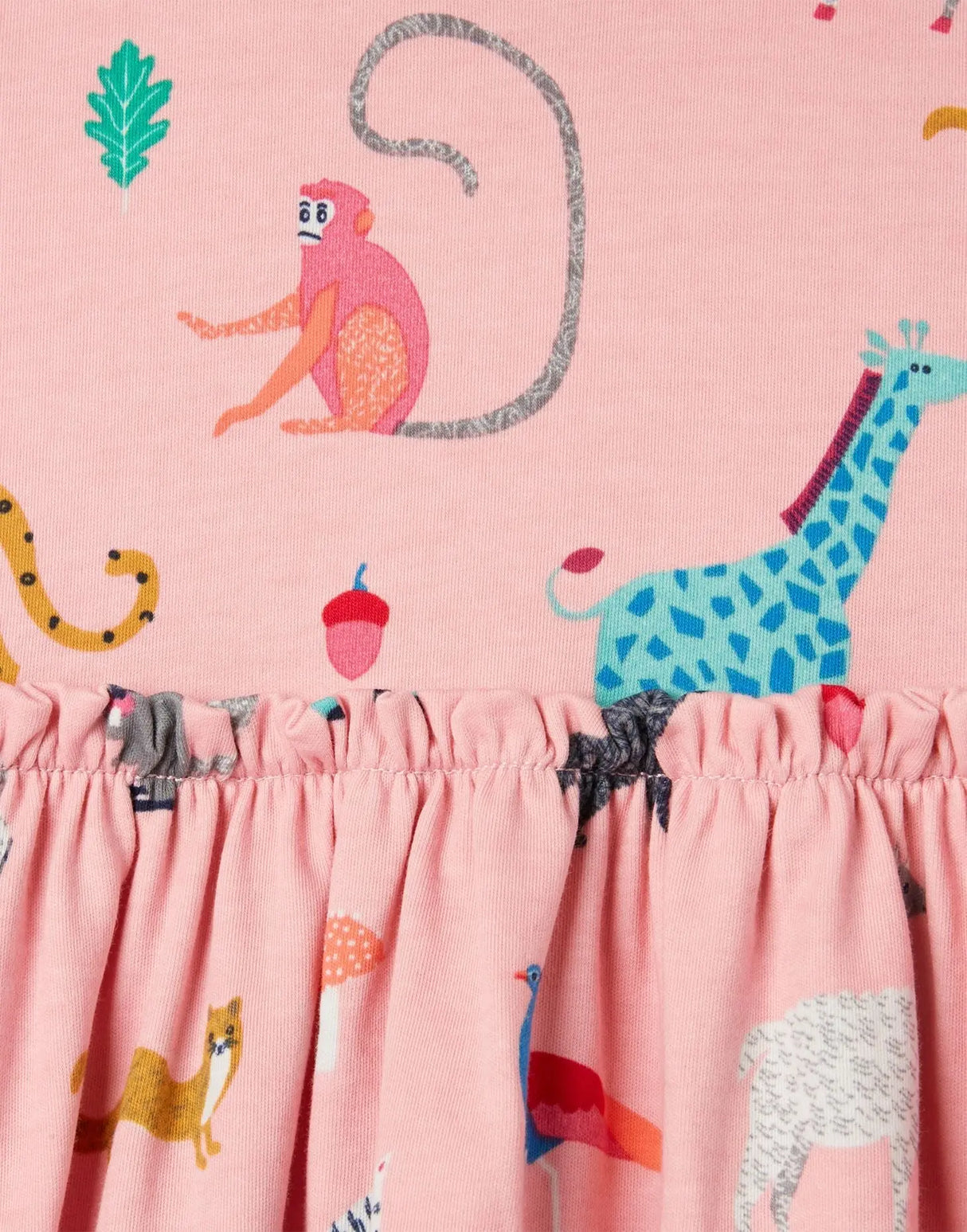 Pink Animals Hampton Long Sleeve Jersey Dress | Joules - Jenni Kidz