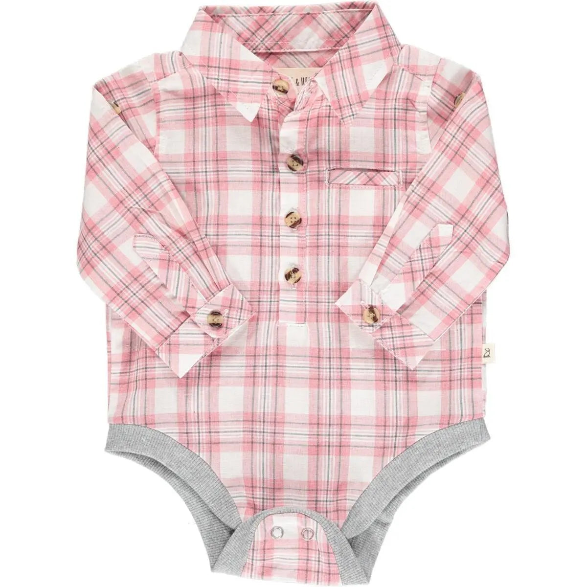 Pink plaid woven onesie | Me & Henry - Jenni Kidz