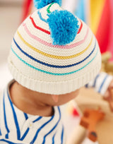 Pom Pom Organically Grown Cotton Knitted Hat | Joules - Joules