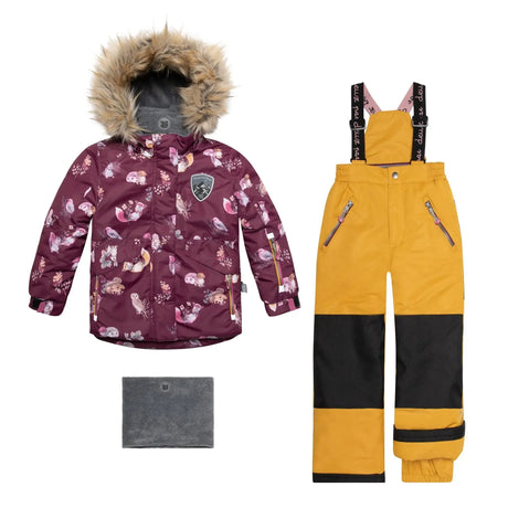 Printed Forest Animals Two Piece Snowsuit With Solid Pant | DEUX PAR DEUX - DEUX PAR DEUX