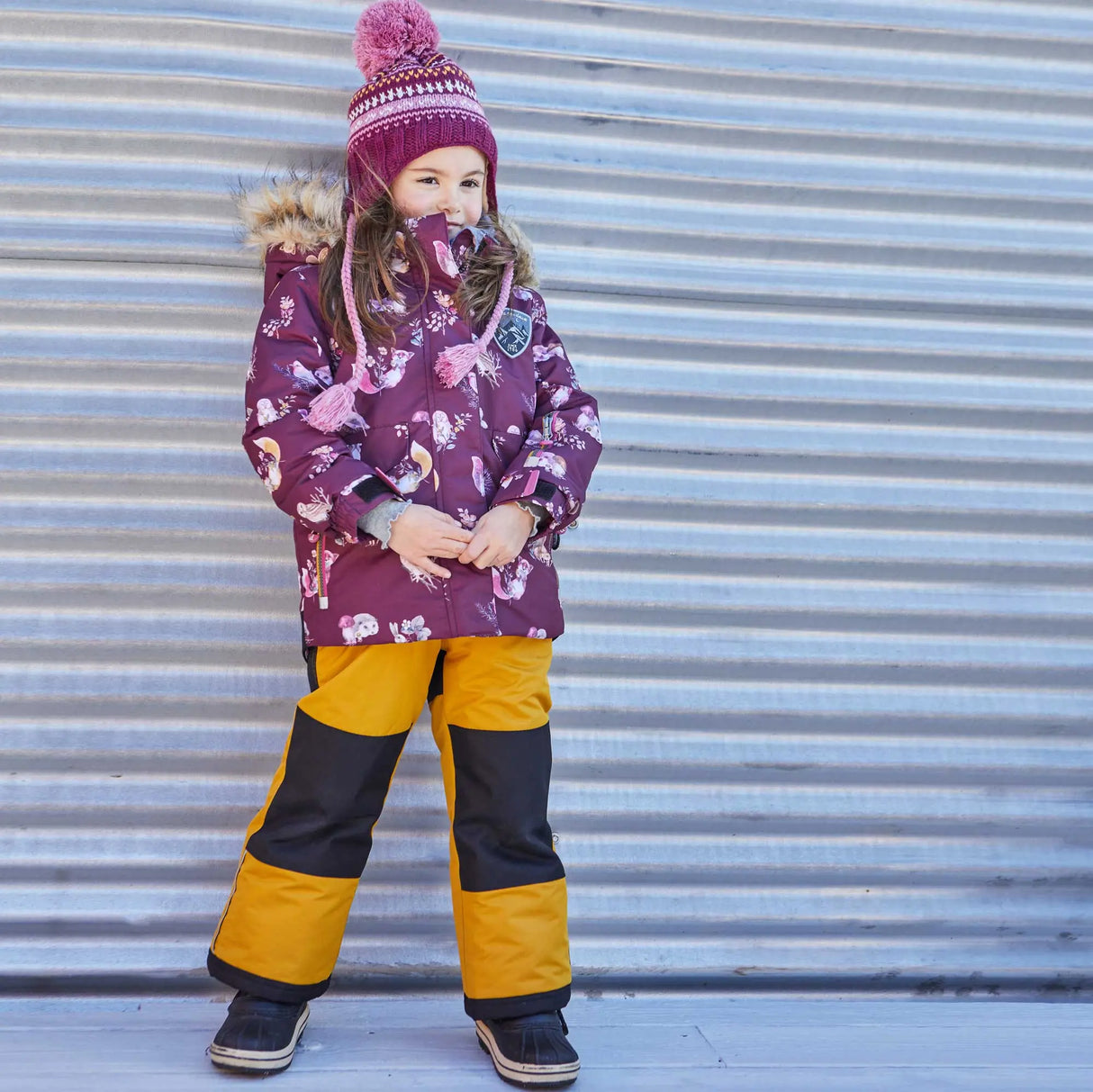 Printed Forest Animals Two Piece Snowsuit With Solid Pant | DEUX PAR DEUX - DEUX PAR DEUX