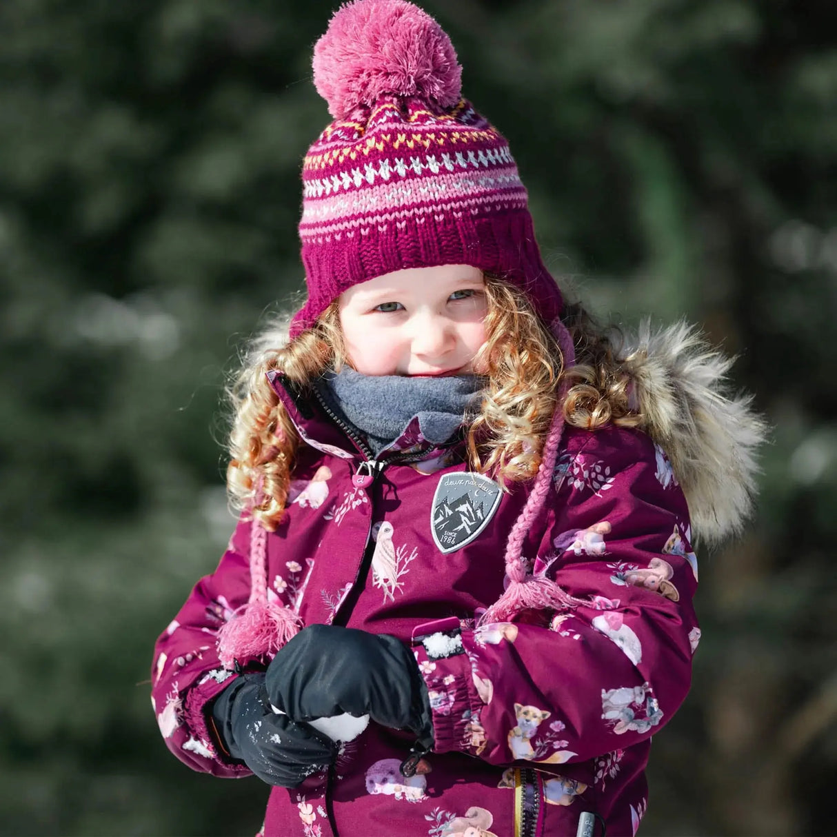 Printed Forest Animals Two Piece Snowsuit With Solid Pant | DEUX PAR DEUX - DEUX PAR DEUX