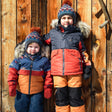 Printed Grizzlys Two Piece Snowsuit Navy Blue And Brown | DEUX PAR DEUX - DEUX PAR DEUX