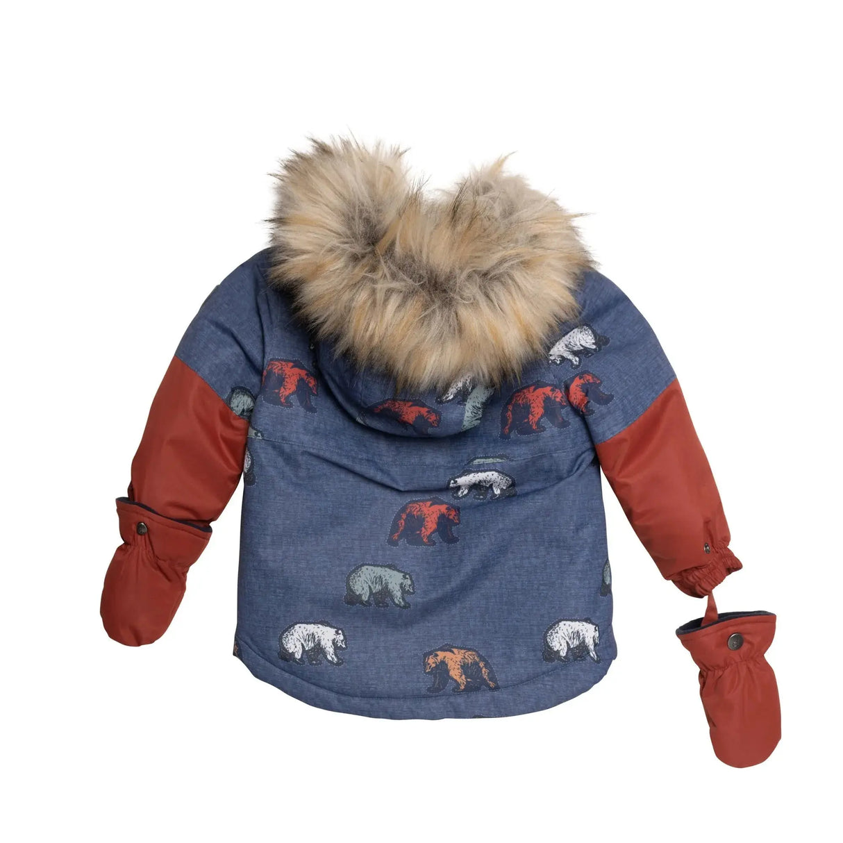 Printed Grizzlys Two Piece Snowsuit Navy Blue And Brown | DEUX PAR DEUX - DEUX PAR DEUX