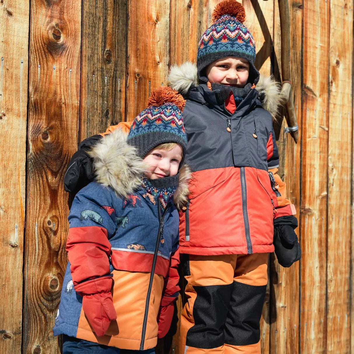 Printed Grizzlys Two Piece Snowsuit Navy Blue And Brown | DEUX PAR DEUX - DEUX PAR DEUX