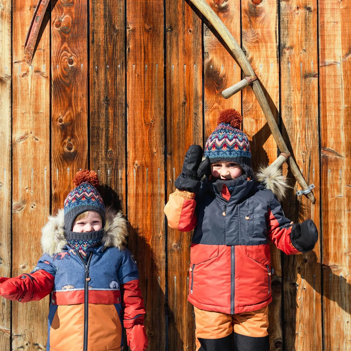 Printed Grizzlys Two Piece Snowsuit Navy Blue And Brown | DEUX PAR DEUX - DEUX PAR DEUX