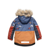 Printed Grizzlys Two Piece Snowsuit Navy Blue, Brown And Dark Grey | DEUX PAR DEUX - DEUX PAR DEUX