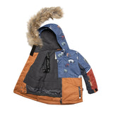 Printed Grizzlys Two Piece Snowsuit Navy Blue, Brown And Dark Grey | DEUX PAR DEUX - DEUX PAR DEUX