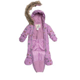 Printed Little Cats One Piece Baby Snowsuit Purple | DEUX PAR DEUX - DEUX PAR DEUX